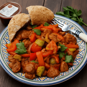 Говядина с фасолью и овощами