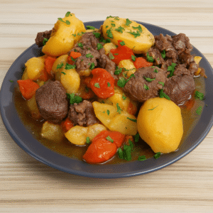 Телячьи щечки с мини картофелем и соусом Деми глесс